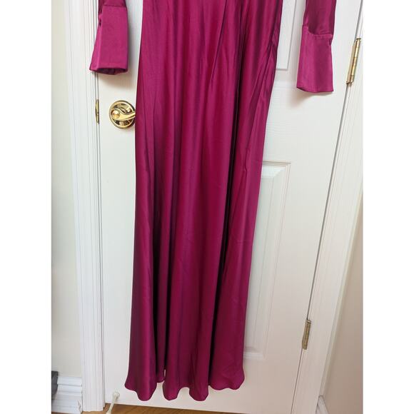 Banana Republic Dress Size 4P Etude 100% Silk Maxi Berry Pink Fuchsia NWT - Picture 5 of 16
